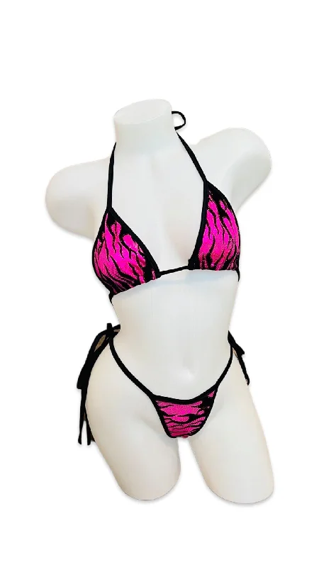 seamless side women bikini briefs for no - show linesFlames Bikini Set Pink