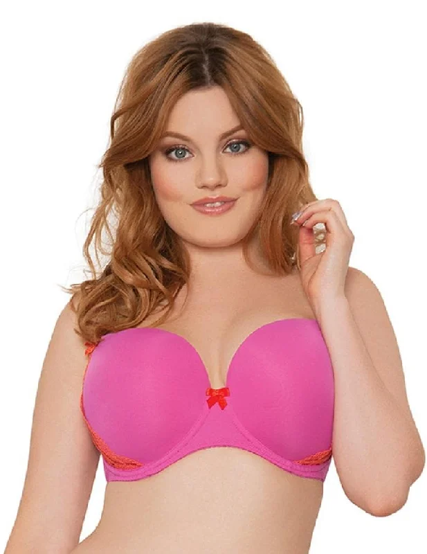 Women's Sheer Lingerie Nightgowns Curvy Kate Smoothie Prowl CK4601 Fuschia Molded Bra