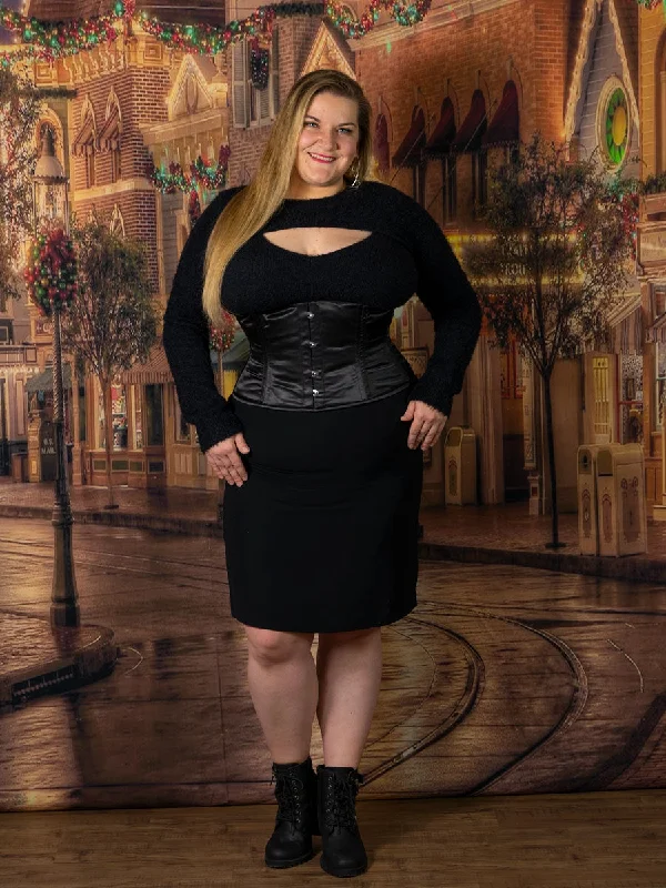 Gothic women bustiers and corsets aestheticPlus Size Satin Romantic Curve Standard Underbust Corset : CS-411