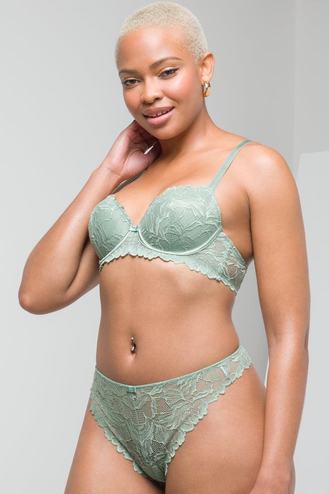 seamless odor - control women thongs for all - day confidence3 Pack lace thongs grey & green