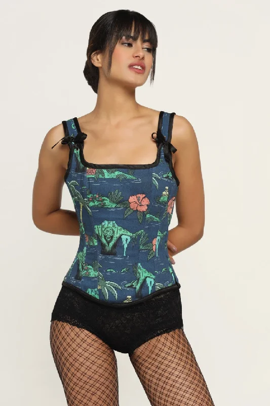 mesh women bustiers and corsetsMonster Flower Overbust corset