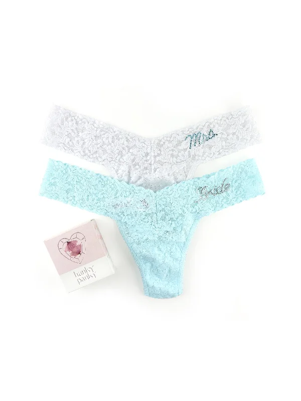 moisture - wicking women thongs for gym workoutsBride & Mrs. Low Rise Thong Gift Set