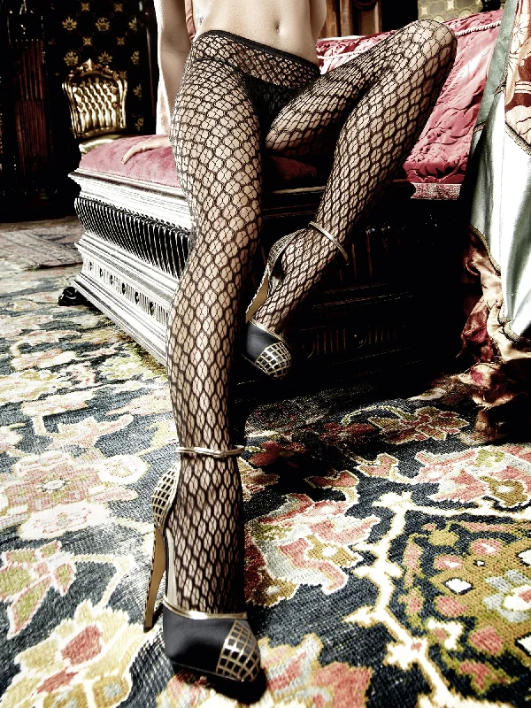 Women's Leather - Look Tight Trousers with Zipper Details in Dark Gray for an Urban StyleBlacknet Tights - One Size