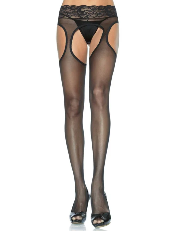 Plus Size Women's Snake - Print Tight Trousers in Brown and Black for a Bold Fashion StatementLycra Sheer Garter Tights Plus Size