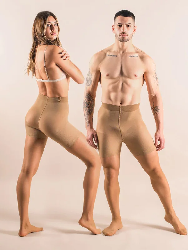 Women's Tight Trousers with Rhinestone Embellishments in Silver for a Sparkly LookThreads Sheer Contour Tights