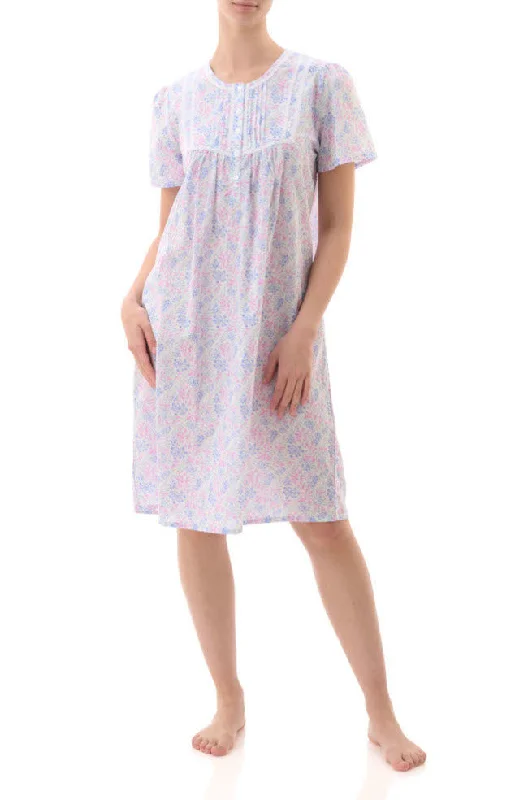 sleep bras with adjustable strapsQuinley Short Sleeve Cotton Nightie (Pink & Blue)