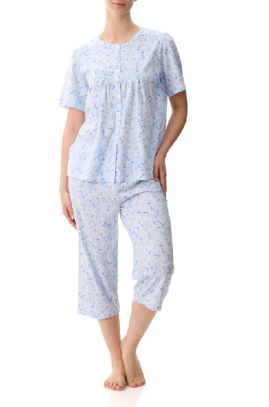 sleep bras for all night comfortElle Short Sleeve Cotton PJ Set (Blue)