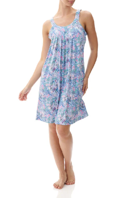 plunge t - shirt bras for a sleek appearanceSky Sleeveless Nightie (Blue)