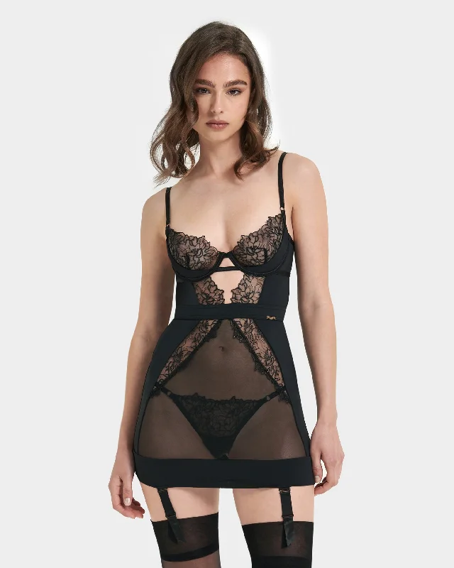 moisture wicking convertible brasAlanna Wired Longline Basque Black