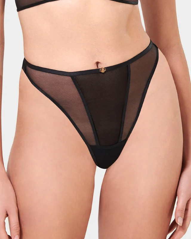 push up bras for enhanced cleavageAlya Eco High-Waist Thong Black