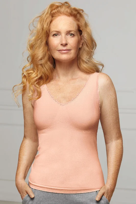 seamless sports bras for minimal chafingAmoena Kitty Mastectomy Top - Blush