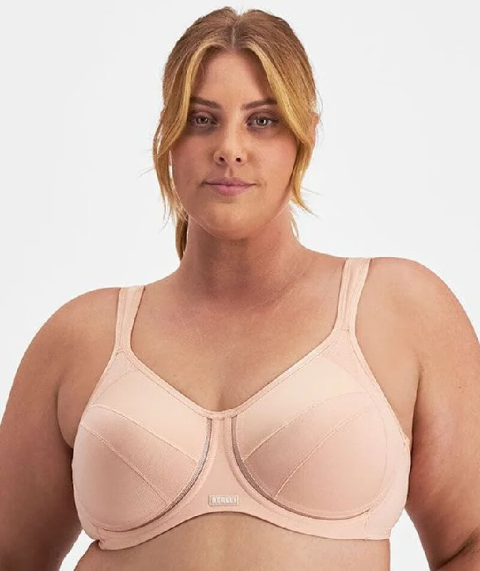 moisture wicking sleep bras for hot sleepersBerlei Full Support Sport Underwire Bra - Cameo Blush