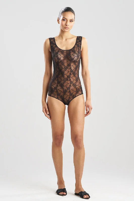 Bra with a mesh panel for added breathability​ Bliss Allure Lace Bodysuit