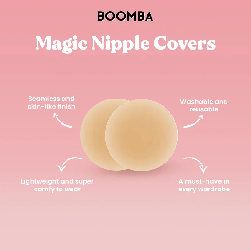 Bra with a seamless back for a smooth look under clothes Boomba Magic Nipple Adhesive Covers Bra with a seamless back for a smooth look under clothes Boomba Magic Nipple Adhesive Covers