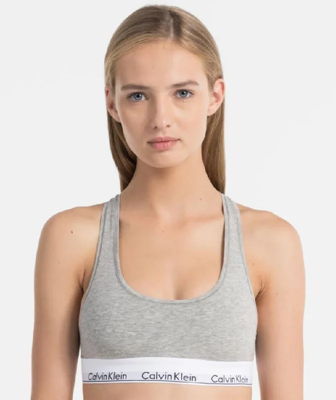 plus size convertible bras for flexibilityCalvin Klein Modern Cotton Unlined Bralette - Grey Heather