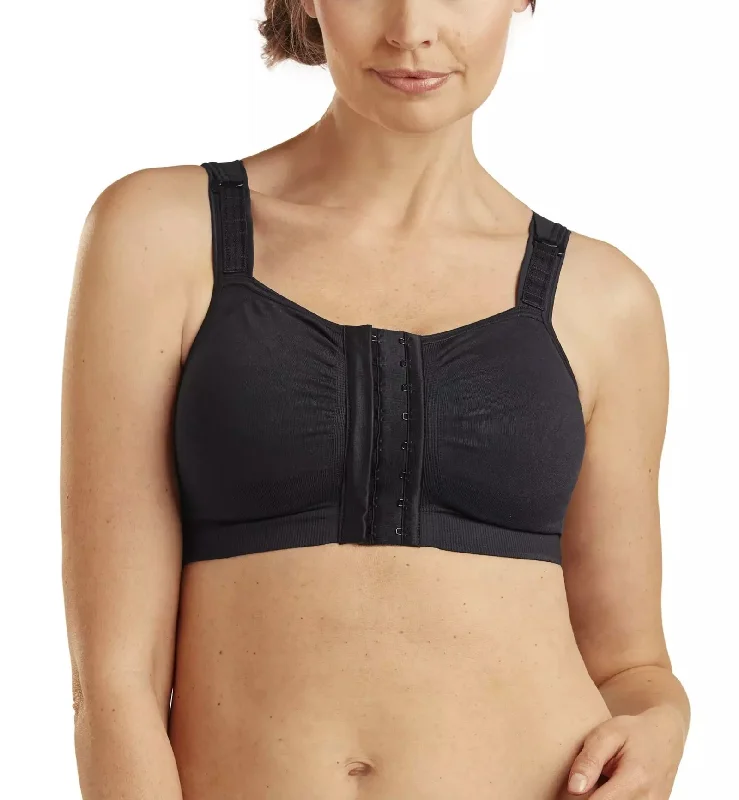 Bra with a seamless memory foam cup for a smooth silhouette Carefix Mary Front Close Post-Op Bra (3343) - Black Bra with a seamless memory foam cup for a smooth silhouette Carefix Mary Front Close Post-Op Bra (3343) - Black
