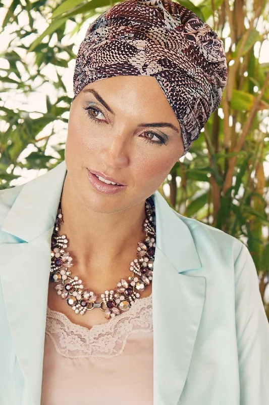 seamless backless bras for summer dressesChristine Boho Sapphire Turban - Rococo Rose