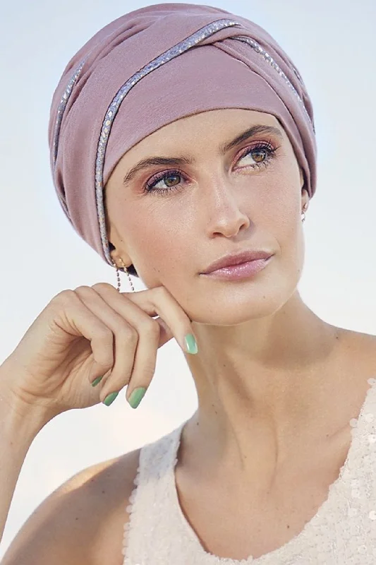 plunge push up bras for a bold lookChristine Viva  Emmy Turban - Rose With Foil Piping