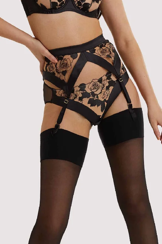 Bra with a low - cut cup for a more revealing style Dita Von Teese Rosabelle Black Suspender Bra with a low - cut cup for a more revealing style Dita Von Teese Rosabelle Black Suspender