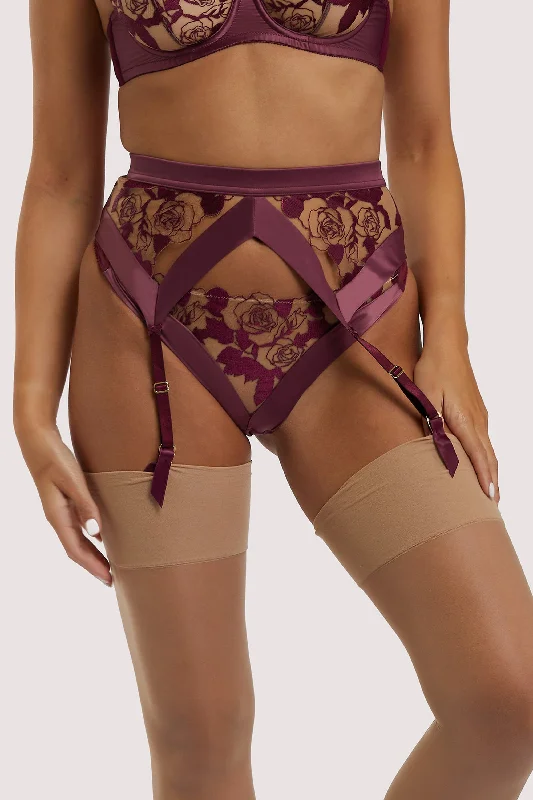 plus size bralette bras for comfortRosabelle Dark Cherry Suspender