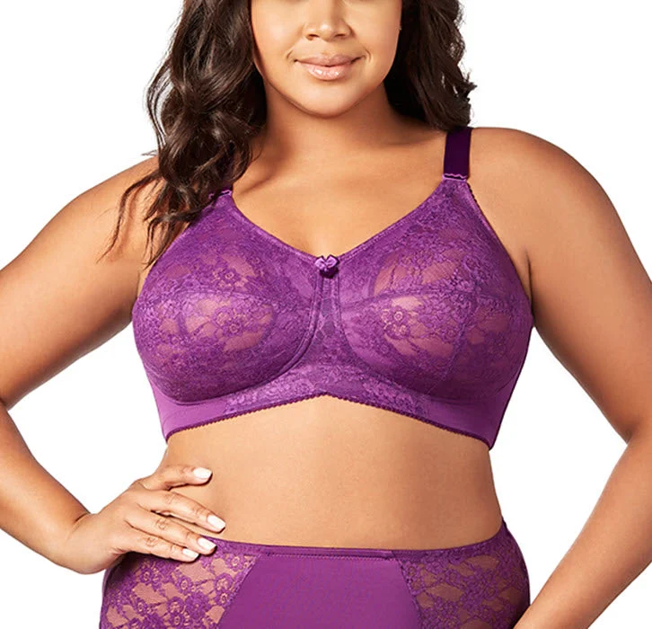 Bra with a cotton - lined cup for a natural and soft feel Elila Lace Soft Cup Aubergine Wireless Bra 1303 Bra with a cotton - lined cup for a natural and soft feel Elila Lace Soft Cup Aubergine Wireless Bra 1303