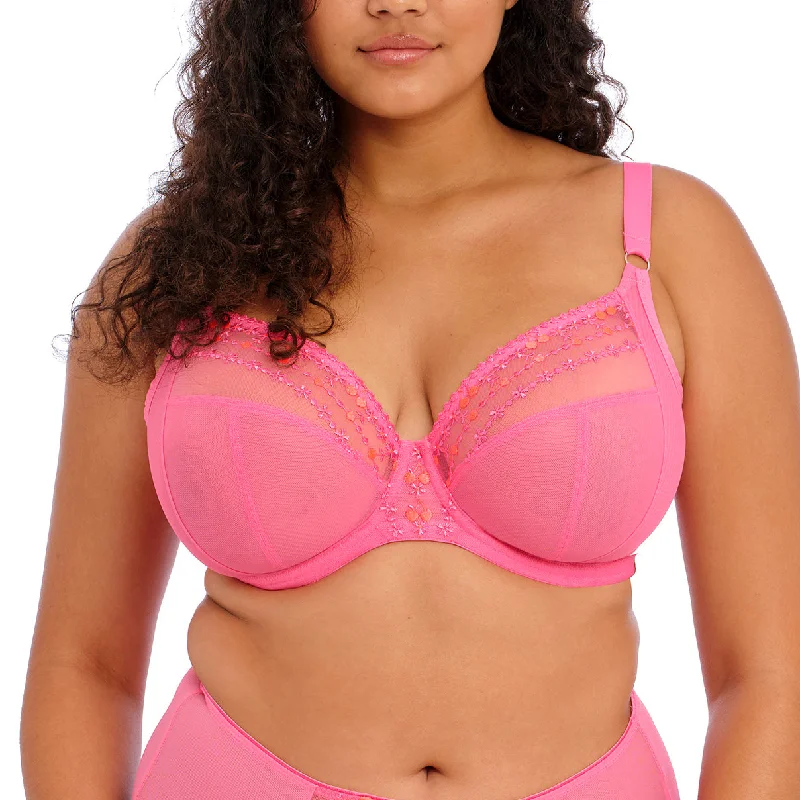 Bra with a floral - print for a feminine and stylish look​ Elomi Matilda Underwire Plunge Bra - Wild Cherry