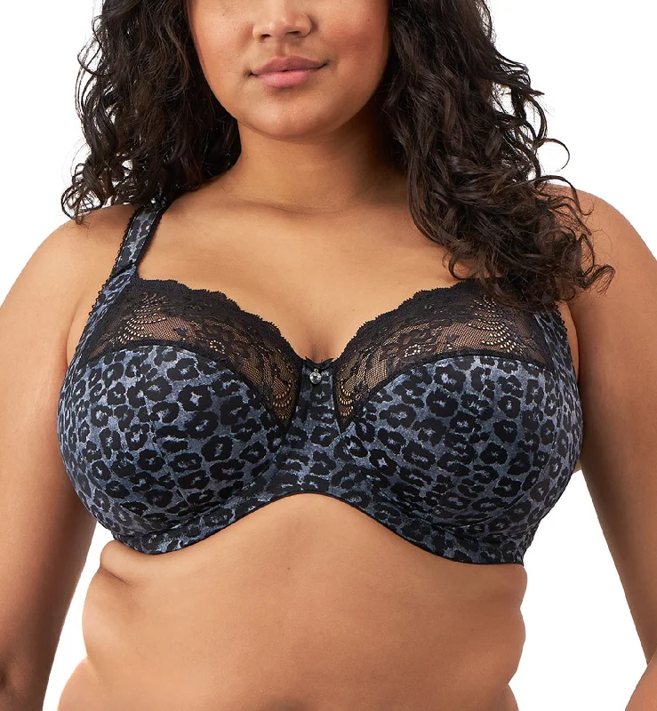 Bra with a seamless back for a smooth look under clothes​ Elomi Morgan Stretch Lace Banded Underwire Bra (4110) - Snow Leopard