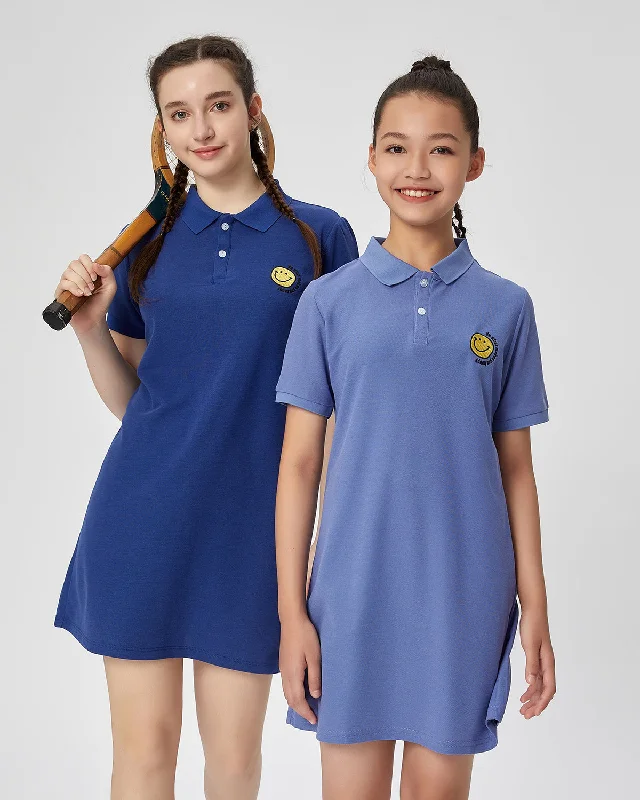 Nursing bras for easy breastfeeding access​ Energized Junior Artletes Polo Dress with Smiley Face