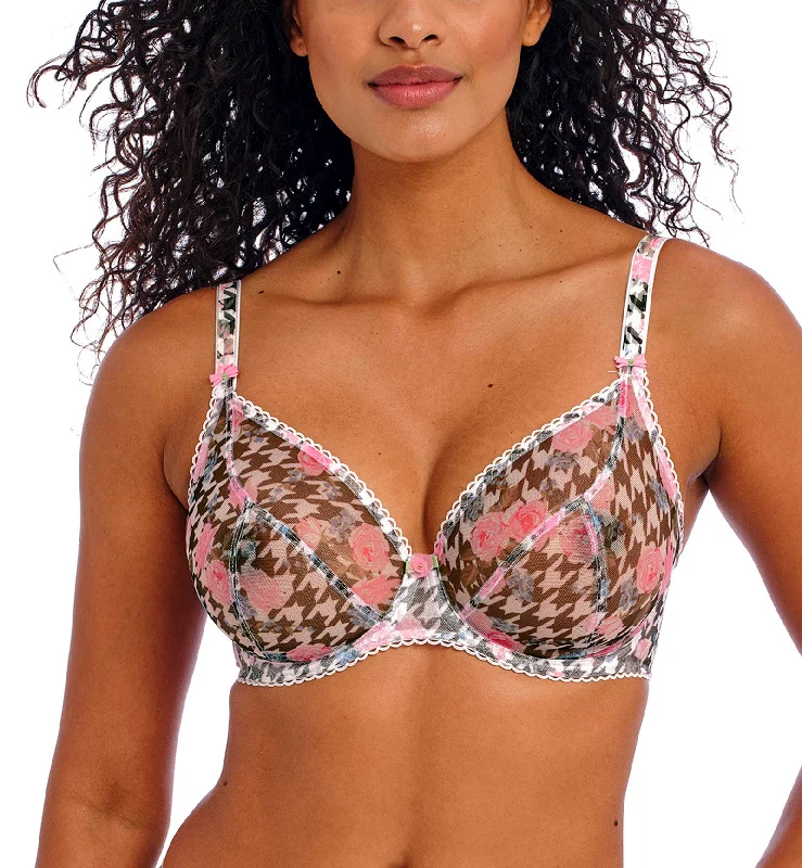 Back - closure bras with traditional hook - and - eye fastenings Freya Rose Blossom Plunge Underwire Bra (402402) - Multi Back - closure bras with traditional hook - and - eye fastenings Freya Rose Blossom Plunge Underwire Bra (402402) - Multi