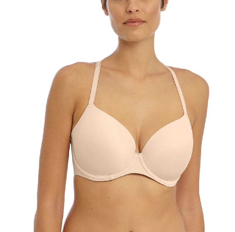 Bra with a wire - free band for a more comfortable underbust area​ Freya Undetected Natural Beige Smooth Molded T-Shirt Bra 401708