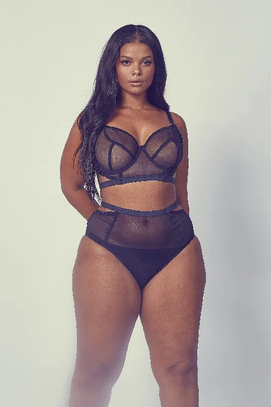 Bra with a built - in underwire for enhanced support​ Gabi Fresh Harper Mesh Cut out High Waist