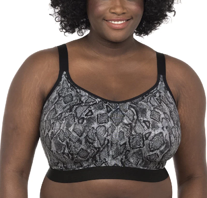Bra with adjustable hooks for a customized fit Goddess Soft Cup Black Snake Wireless Unlined Sports Bra 6912 Bra with adjustable hooks for a customized fit Goddess Soft Cup Black Snake Wireless Unlined Sports Bra 6912