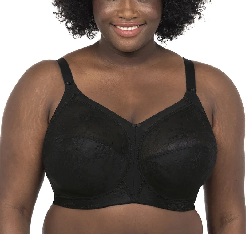 Bra with a plus - size long - line design for a slimming effect Goddess Verity Black Unlined Lightweight No Wire Full Cup Bra 700218 Bra with a plus - size long - line design for a slimming effect Goddess Verity Black Unlined Lightweight No Wire Full Cup Bra 700218