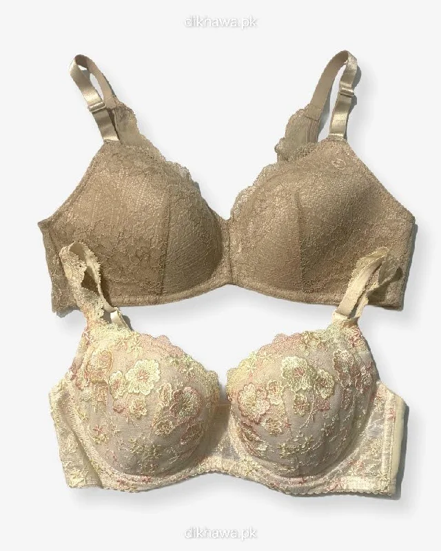 nursing bras for new mothersImported Stocklot Branded  Net Pushup Bra -Under Wired Bra  -  Non Padded Bra - Pack of 2
