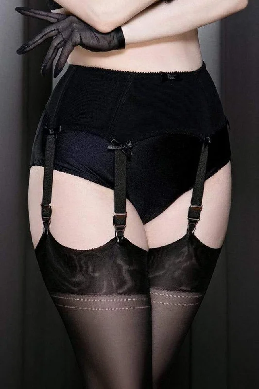 Bra with a textured fabric for added visual interest Retro Classics 6-Strap Suspender Belt Bra with a textured fabric for added visual interest Retro Classics 6-Strap Suspender Belt