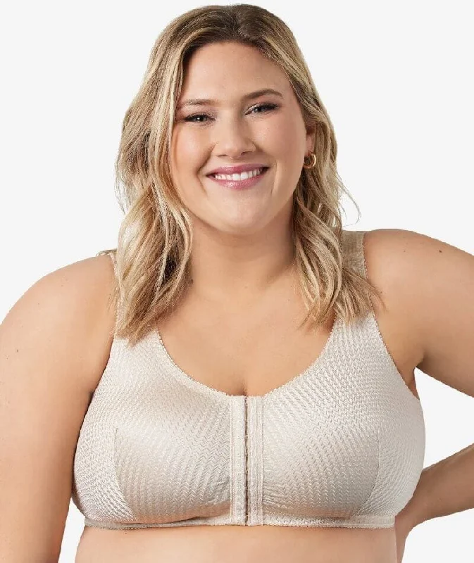 convertible bras with adjustable strapsLeading Lady Marlene Wire-free Front Close Comfort Bra - Biege