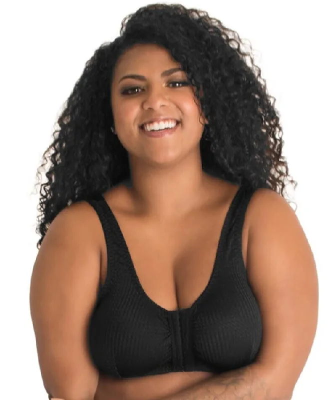 plus size bras with good supportLeading Lady Marlene Wire-free Front Close Comfort Bra - Black