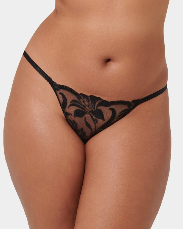 lace balconette bras for a luxurious feelLeonora Thong Black 