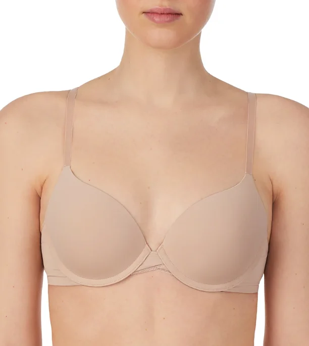 Bra with a built - in underwire for enhanced support​ On Gossamer Sleek Micro Champagne T Shirt Bra G3200