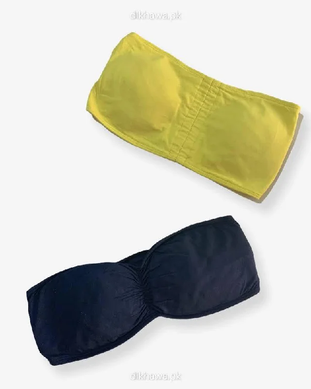 seamless wireless bras for everyday comfortPack off 2 - Women Tube Lightly Non Padded Bra - Strapless Sports Bra - Soft & Non Padded Bra