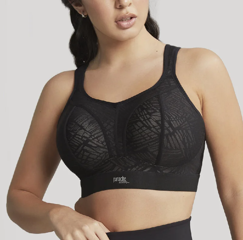Bra with a reversible design for double the style options​ Panache Black Latte Wireless Sports Bra 7341C