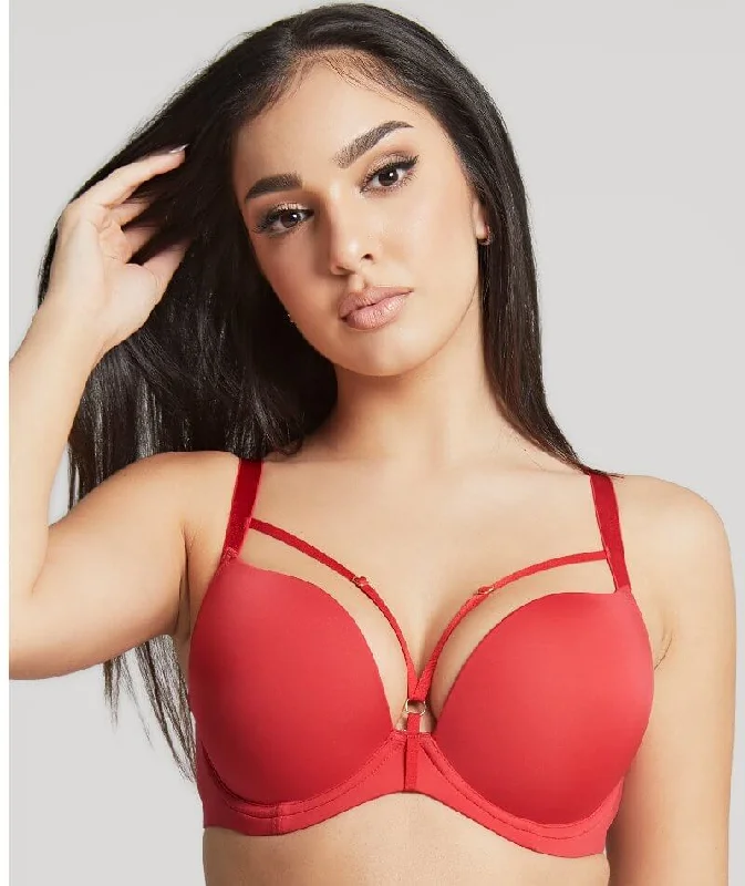 nursing bras for new mothersPanache Faith Amour Moulded Plunge Bra - Scarlet