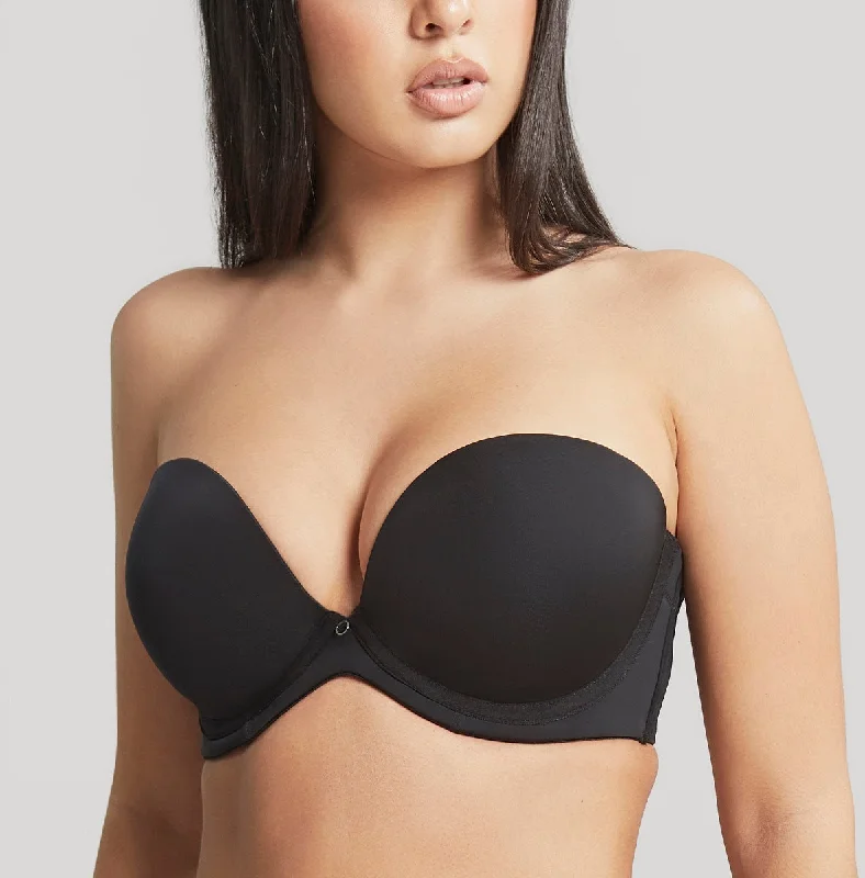 Bra with a seamless back for a smooth look under clothes Panache Faith Black Plunge Strapless Bra 10660 Bra with a seamless back for a smooth look under clothes Panache Faith Black Plunge Strapless Bra 10660