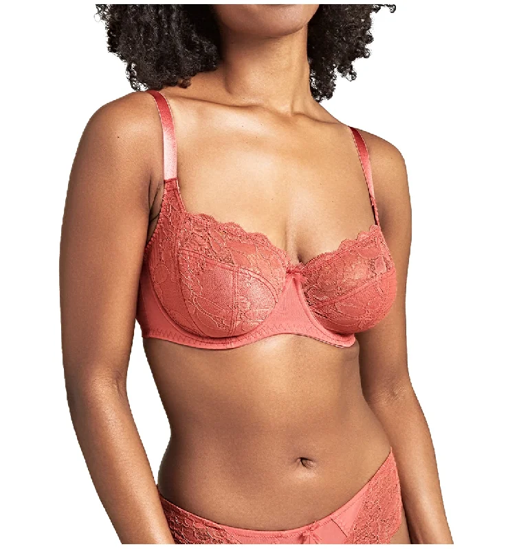 Bra with a cross - back strap design for a trendy look​ Panache Imogen Balconnet Underwire Bra (10161) - Garnet Rose