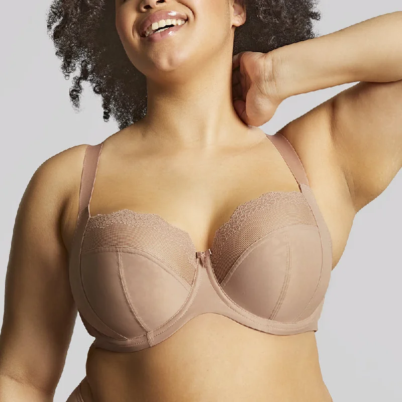 Bra with a plunge neckline for low - cut tops​ Panache Sculptresse Esme Mocha Animal Unlined Balcony Bra 10921