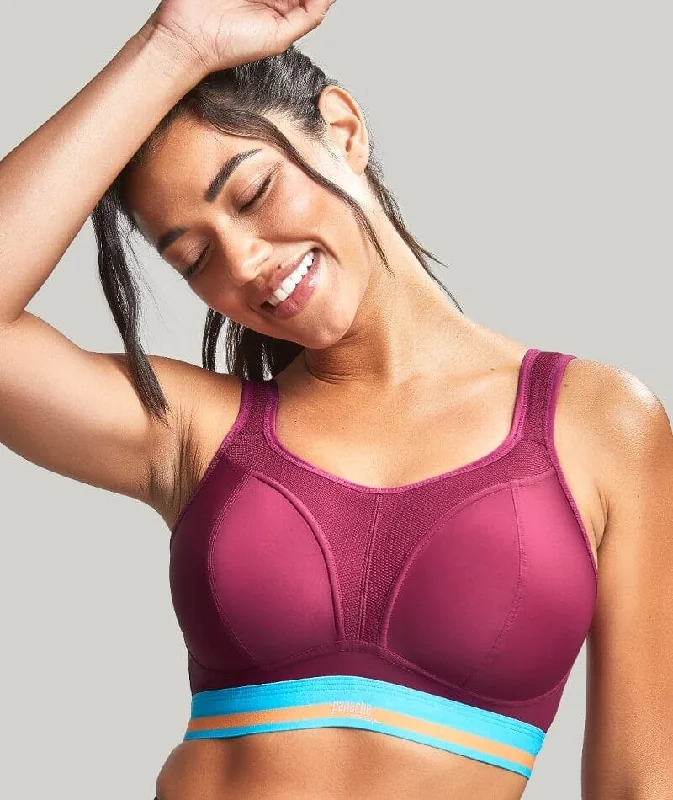 t - shirt bras for a smooth look under clothesPanache Sport Boundless Longline Wire-free Sports Bra - Cranberry