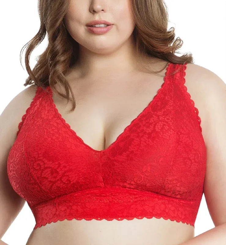 Bra with a contoured cup for a natural - looking shape Parfait Adriana Banded Stretch Lace Wireless Bralette (P5482) - Racing Red Bra with a contoured cup for a natural - looking shape Parfait Adriana Banded Stretch Lace Wireless Bralette (P5482) - Racing Red