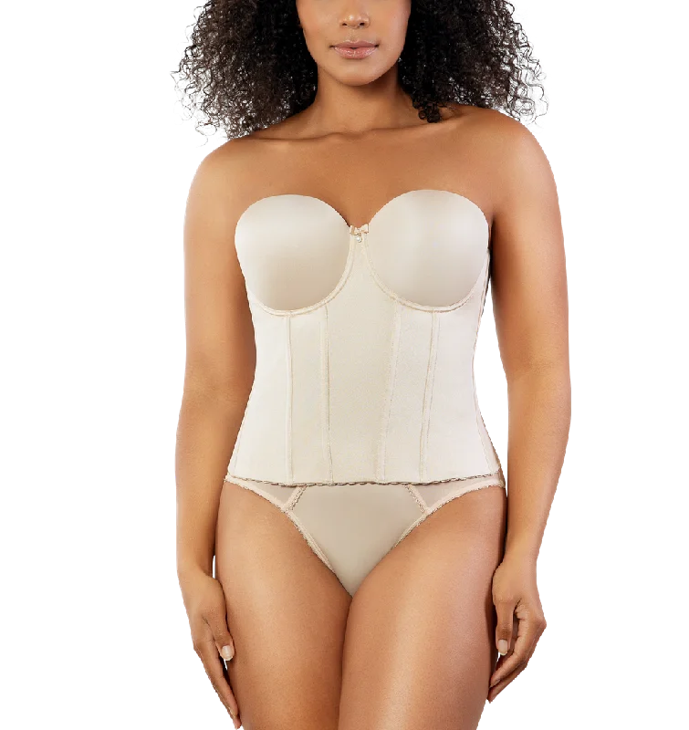 Bra with a polyester - lined cup for durability and moisture - wicking Parfait Elise Bare Beige Alpha Sized Strapless Bustier Bra 6097 Bra with a polyester - lined cup for durability and moisture - wicking Parfait Elise Bare Beige Alpha Sized Strapless Bustier Bra 6097