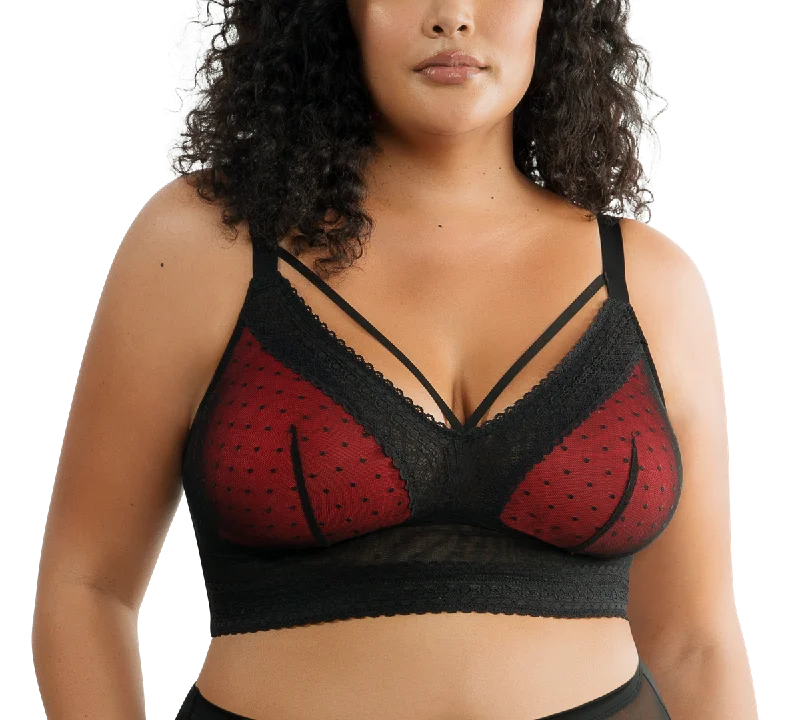 Bra with a high - cut cup for more coverage and support Parfait Mia Dot Black Wireless Bralette Bra 6011 Bra with a high - cut cup for more coverage and support Parfait Mia Dot Black Wireless Bralette Bra 6011