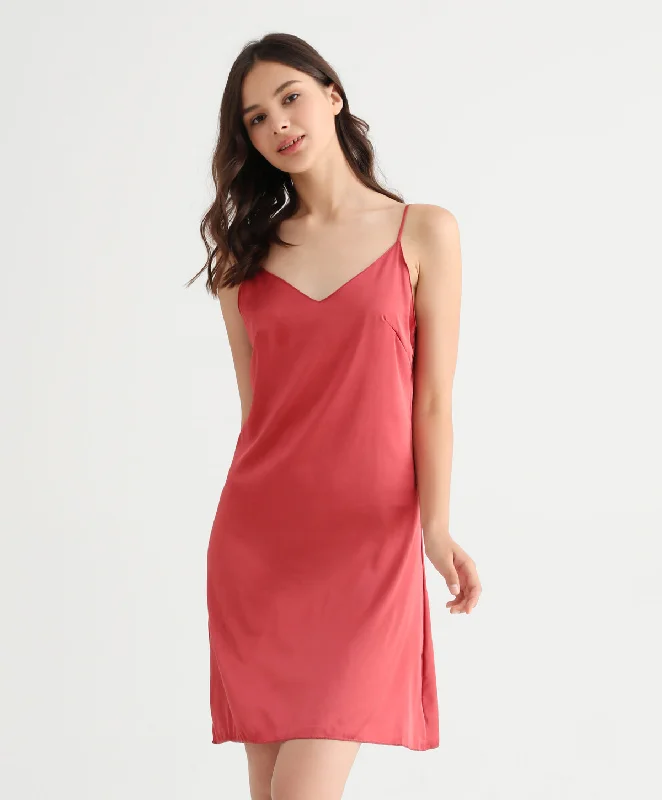 Bra with a plus - size front - closure for easy access​ Poetic Lounge Satin Slip Dress